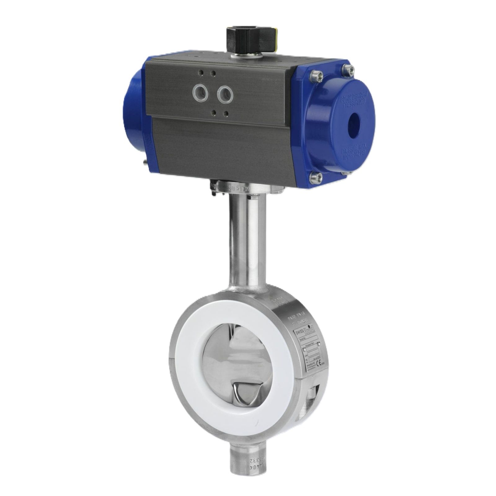 Swissfluid PFA Lined Stainless Steel Butterfly Valve 