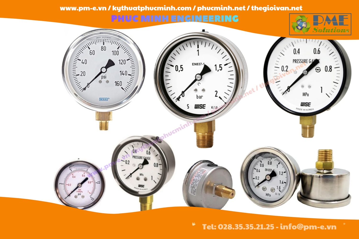 Brass Connection Pressure Gauge
