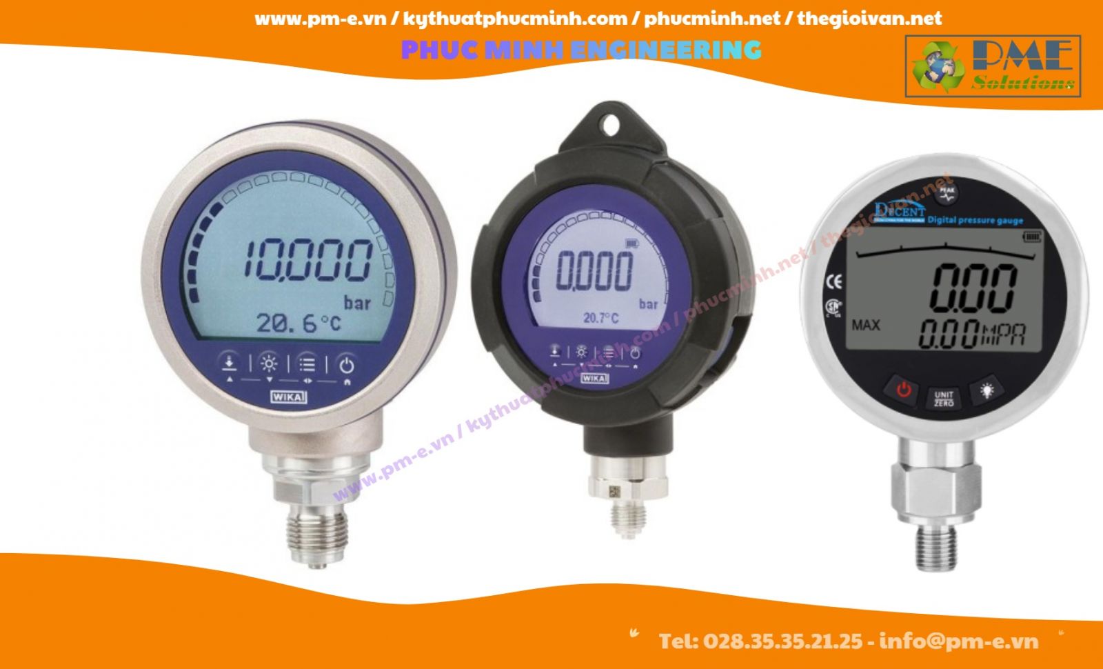 Đồng Hồ Đo Áp Suất Điện Tử | Digital Pressure Gauge | Electronic Pressure Gauge