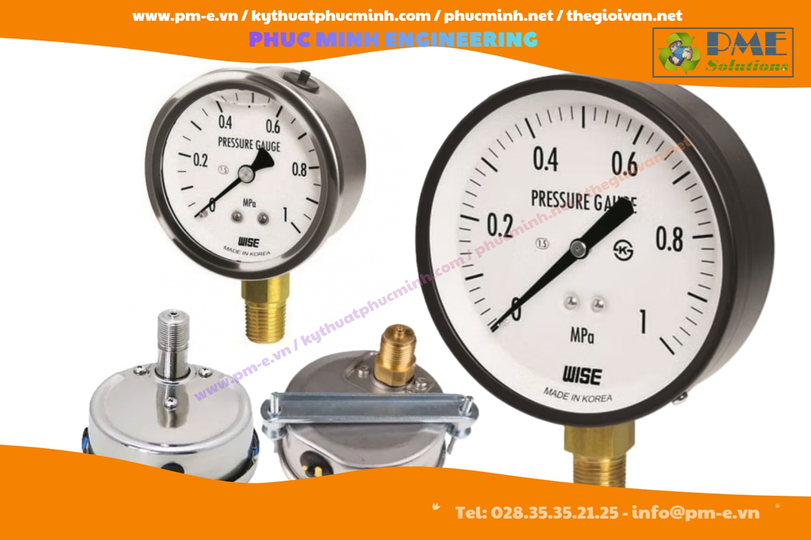 Pressure Gauge for Air and Gas