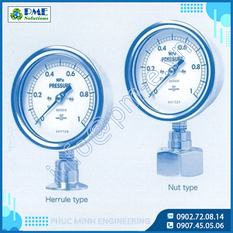 Đồng Hồ Đo Áp Suất Dạng Sạch