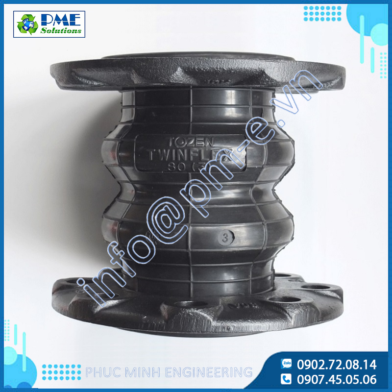 Twinflex- Khớp nối cao su 2 bầu nối bích gang JIS10K