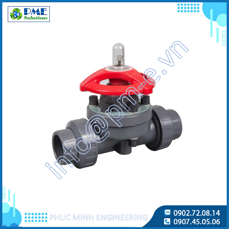 G41F-6S - UPVC SOCKET DOUBLE UNION DIAPHRAGM VALVE