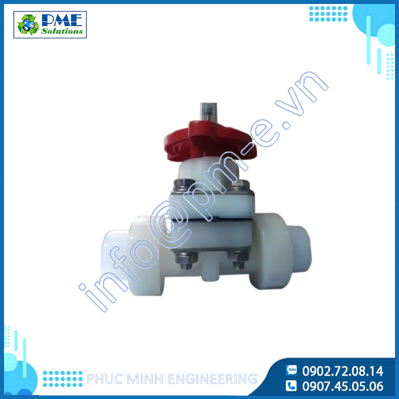 G41F-6S - PVDF SOCKET DOUBLE UNION DIAPHRAGM VALVE
