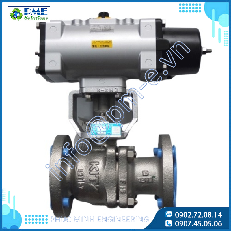 FAS-150UTBD-Van bi điều khiển khí nén inox Kitz bích ANSI150