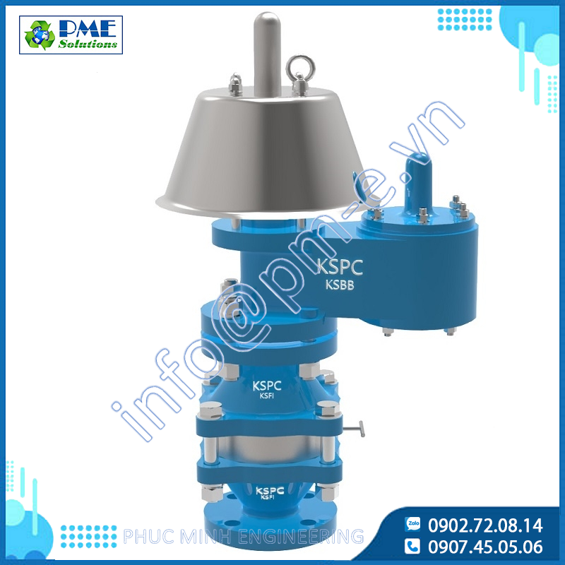 KSBBFI - Van thở kèm bình ngăn tia lửa - thân inox KSPC