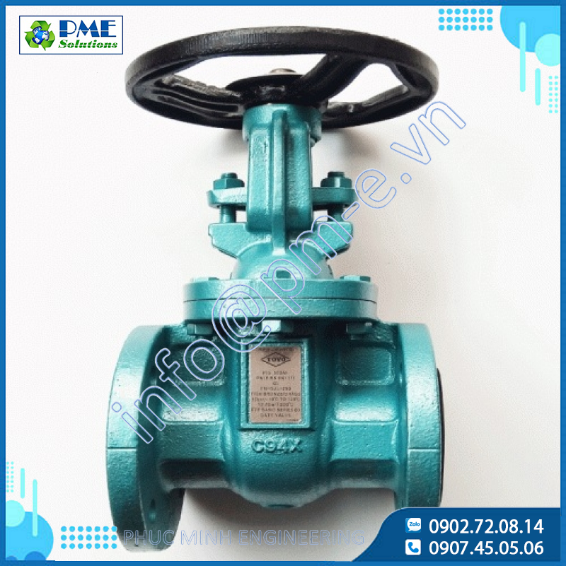 500AF-Van cửa gang ty nổi Toyo nối bích PN16