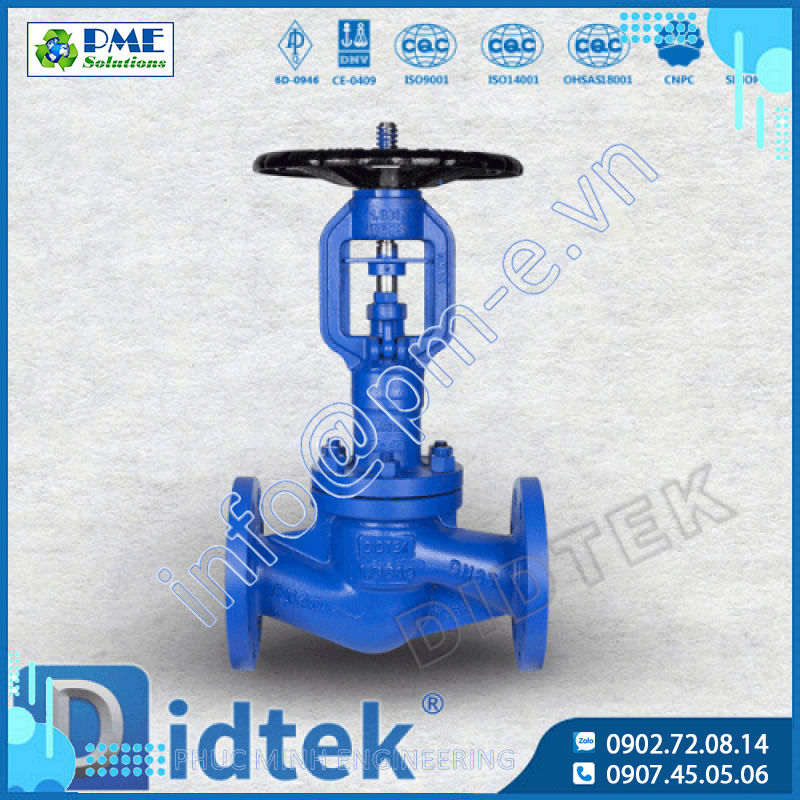 Didtek DIN Long Bellow Globe Valves