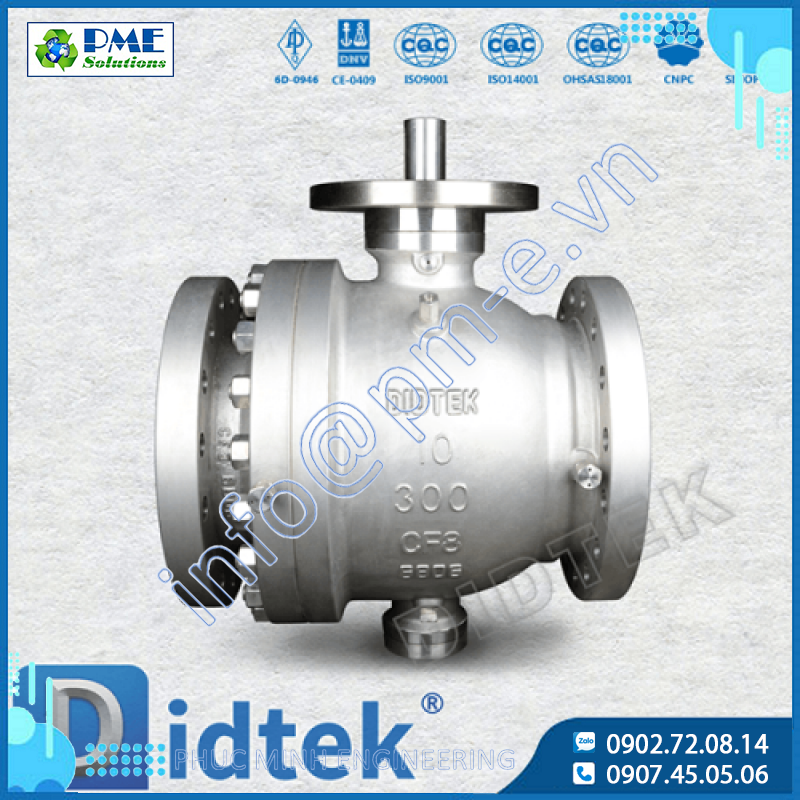 Van bi đúc loại Trunnion với đệm kim loại hiệu Didtek