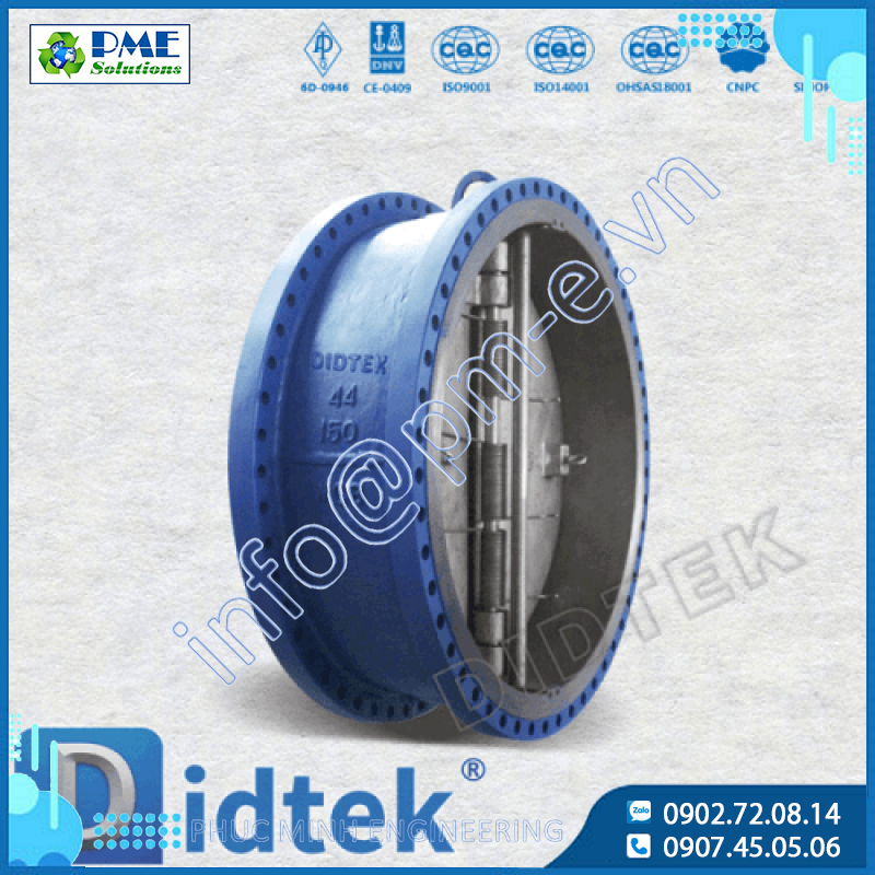 Van một chiều cánh bướm dạng kẹp wafer hiệu Didtek