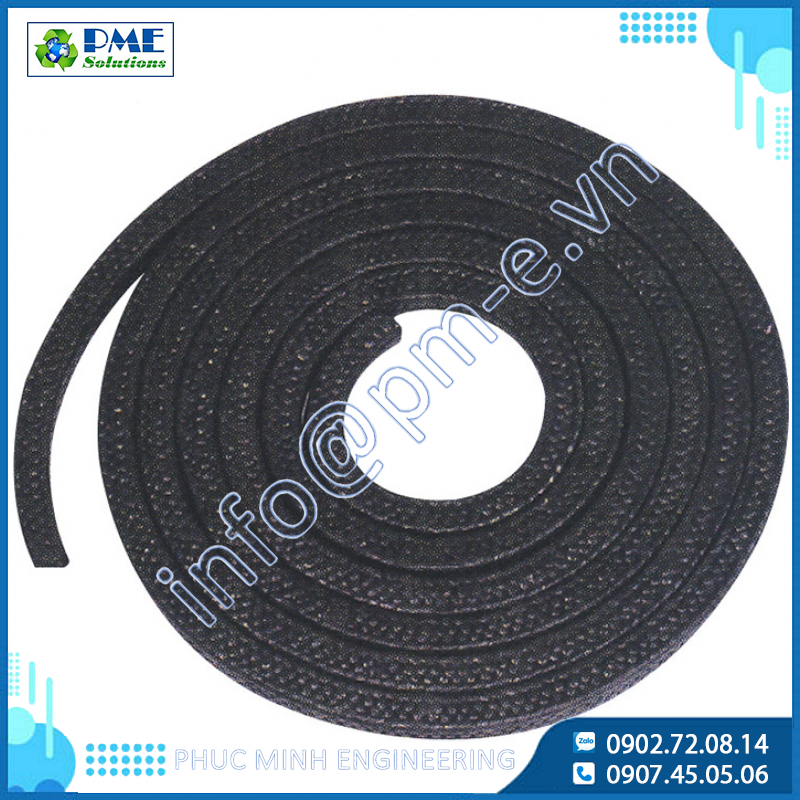 Wj 1840 - Sợi tết chèn carbon tẩm PTFE - WOOJU GASPACK - Hàn Quốc