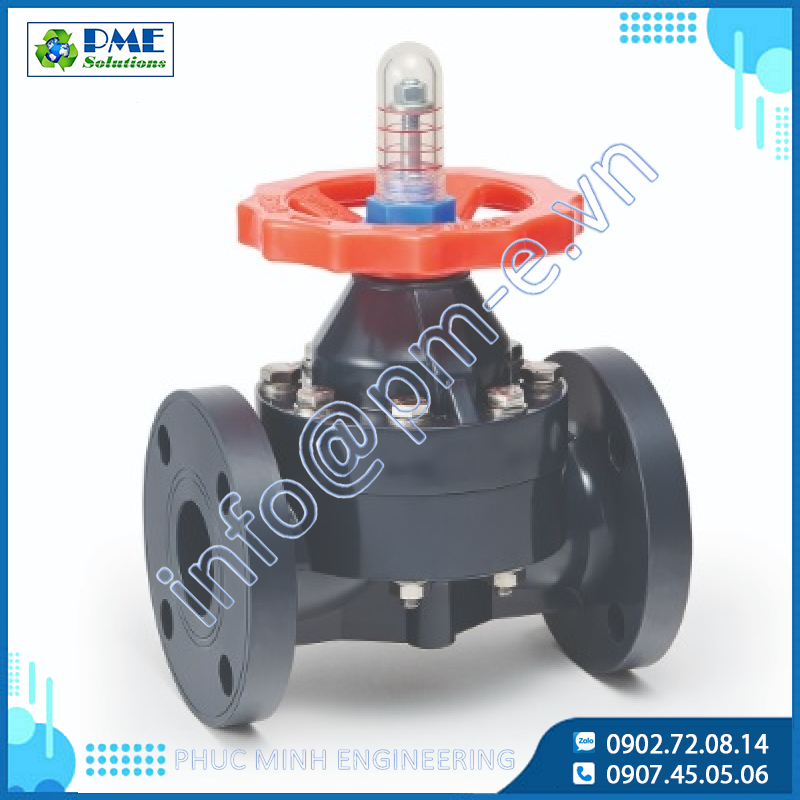 Van màng nối bích PVC sạch cho hệ thống nước siêu tinh khiết Asung