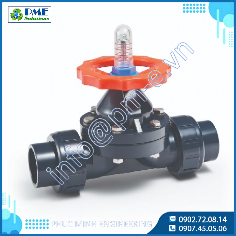 Van màng PVC sạch, kiểu nối Union hiệu Asung