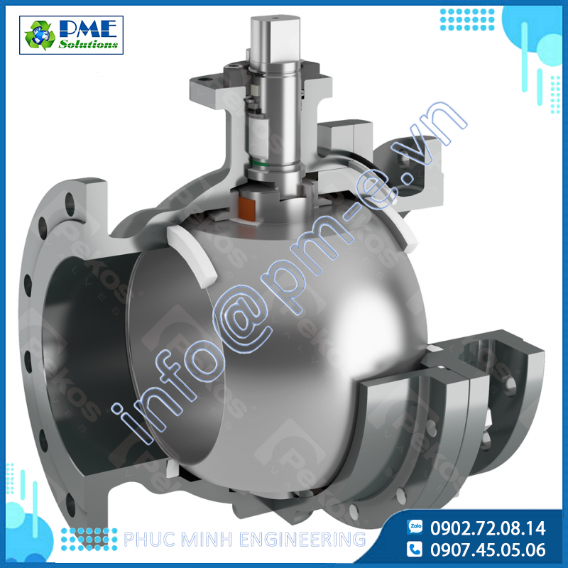 Van Bi Pekos chuẩn ANSI đệm mềm loại Guided Full Bore CL150 / 10-12''