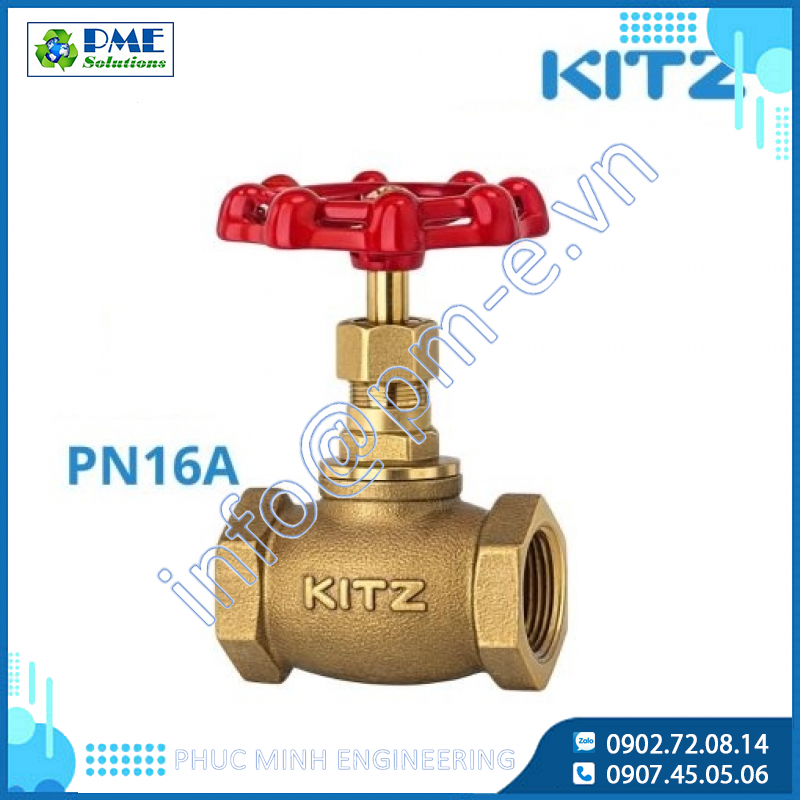 Van Cầu Đồng Kitz PN16A Nối Ren