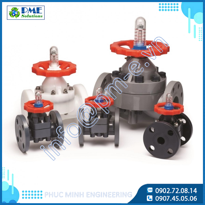 NEW DIAPHRAGM VALVE – Van màng thế hệ mới PVC, PP, PVDF cho hệ hóa chất & nước