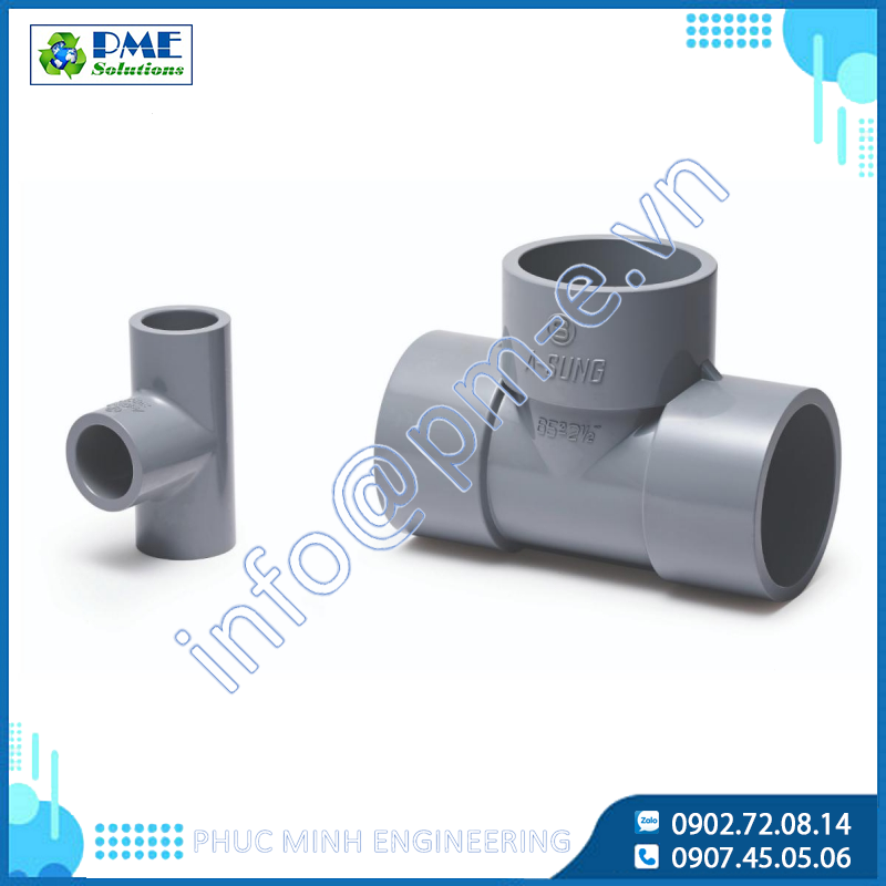 CPVC Tee Asung Hàn Quốc – Phụ Kiện Ống Nhựa Chữ T Chịu Nhiệt & Áp Lực